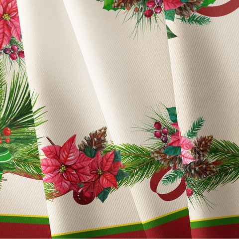 Yighty wrinkle-resistant finish keeps the tablecloth looking neat and ready.