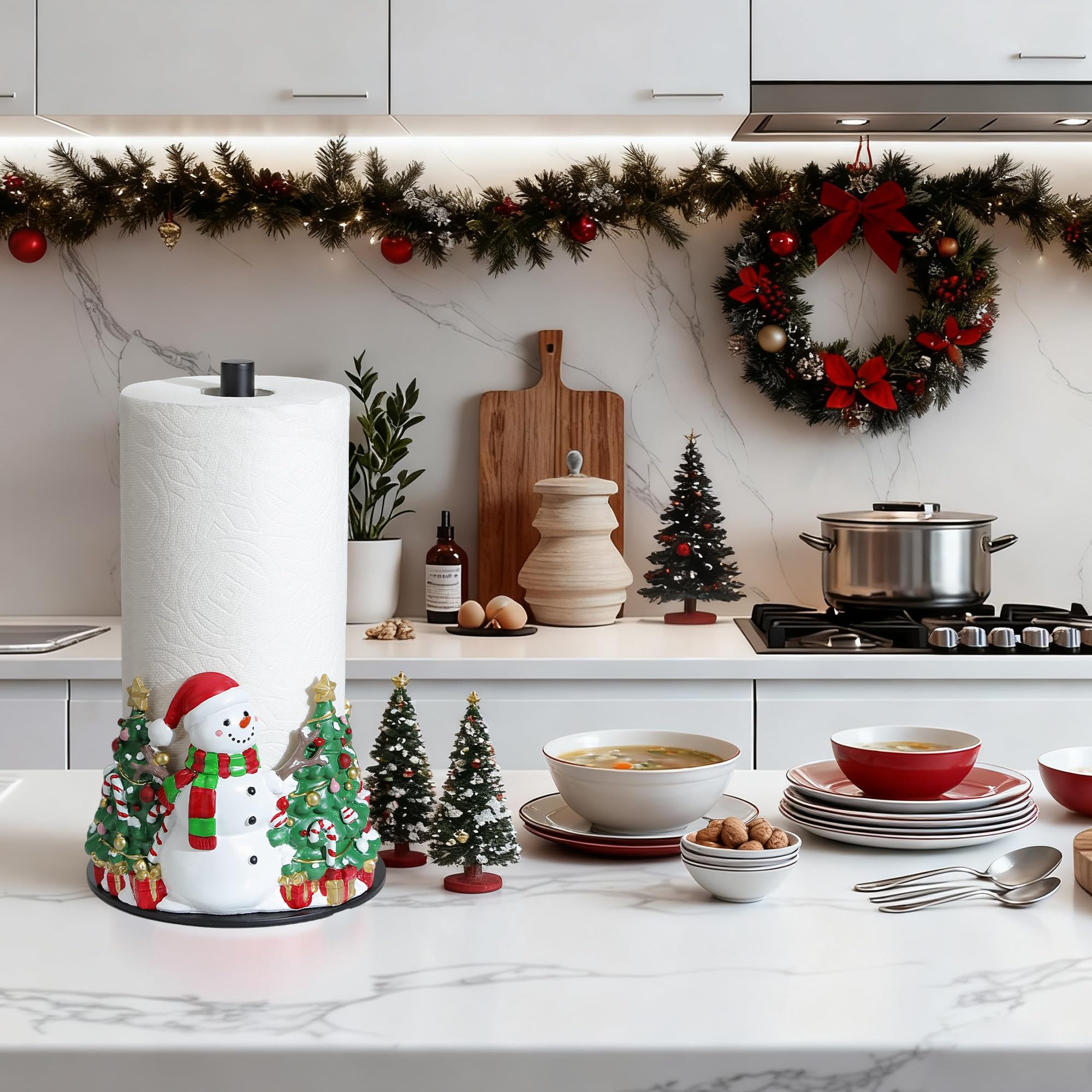 YIGII farmhouse winter decor brightens countertops and tabletops.