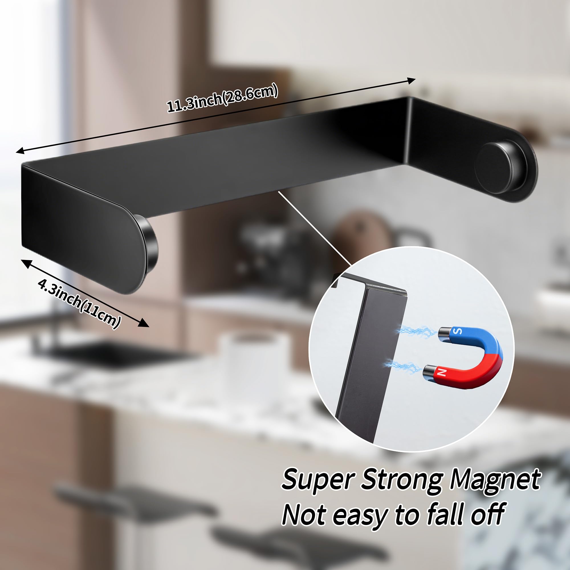 YIGII black magnetic holder mounted on grill keeps towels within reach while cooking outdoors.