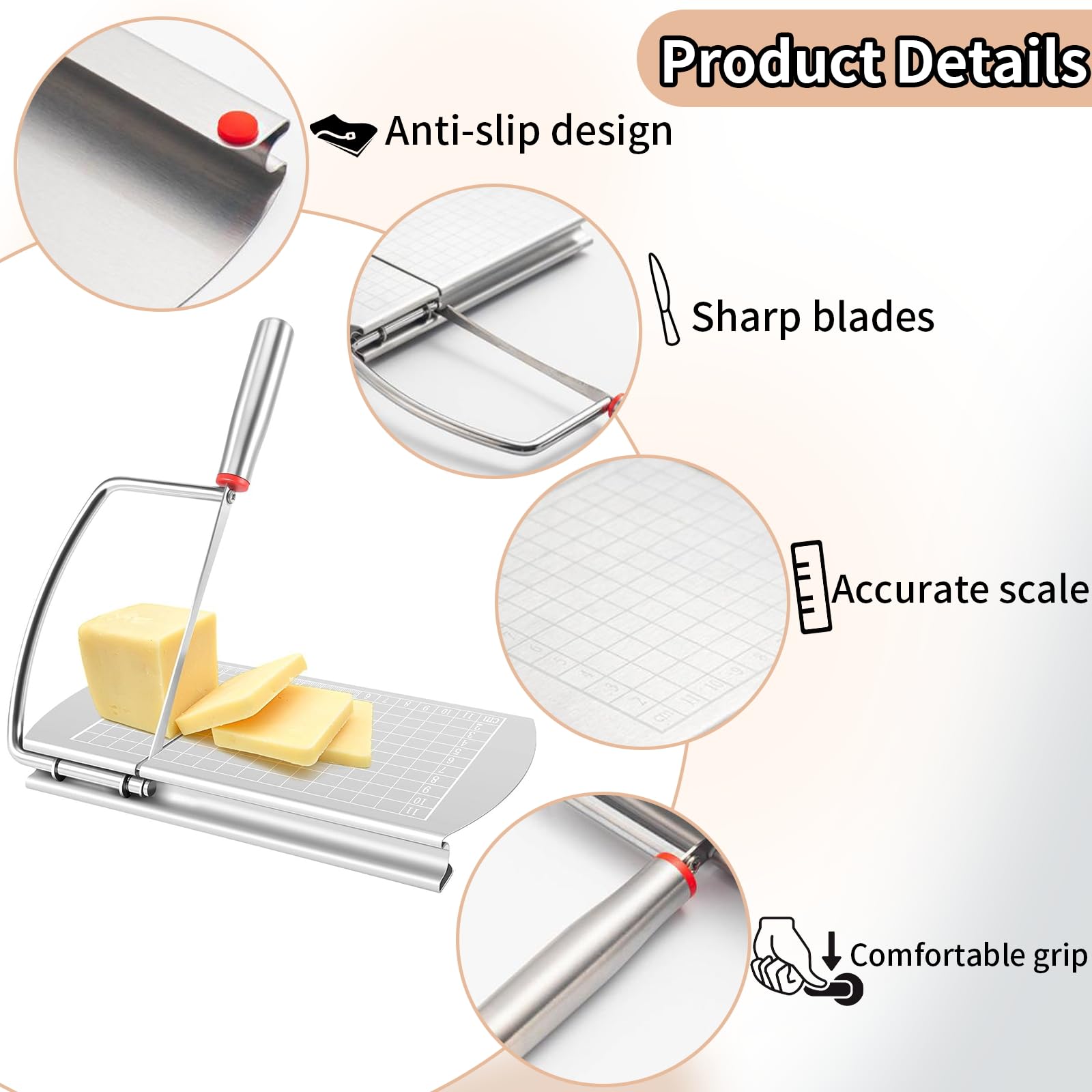 YIHAOSSING cheese slicer dishwasher-safe for easy cleanup