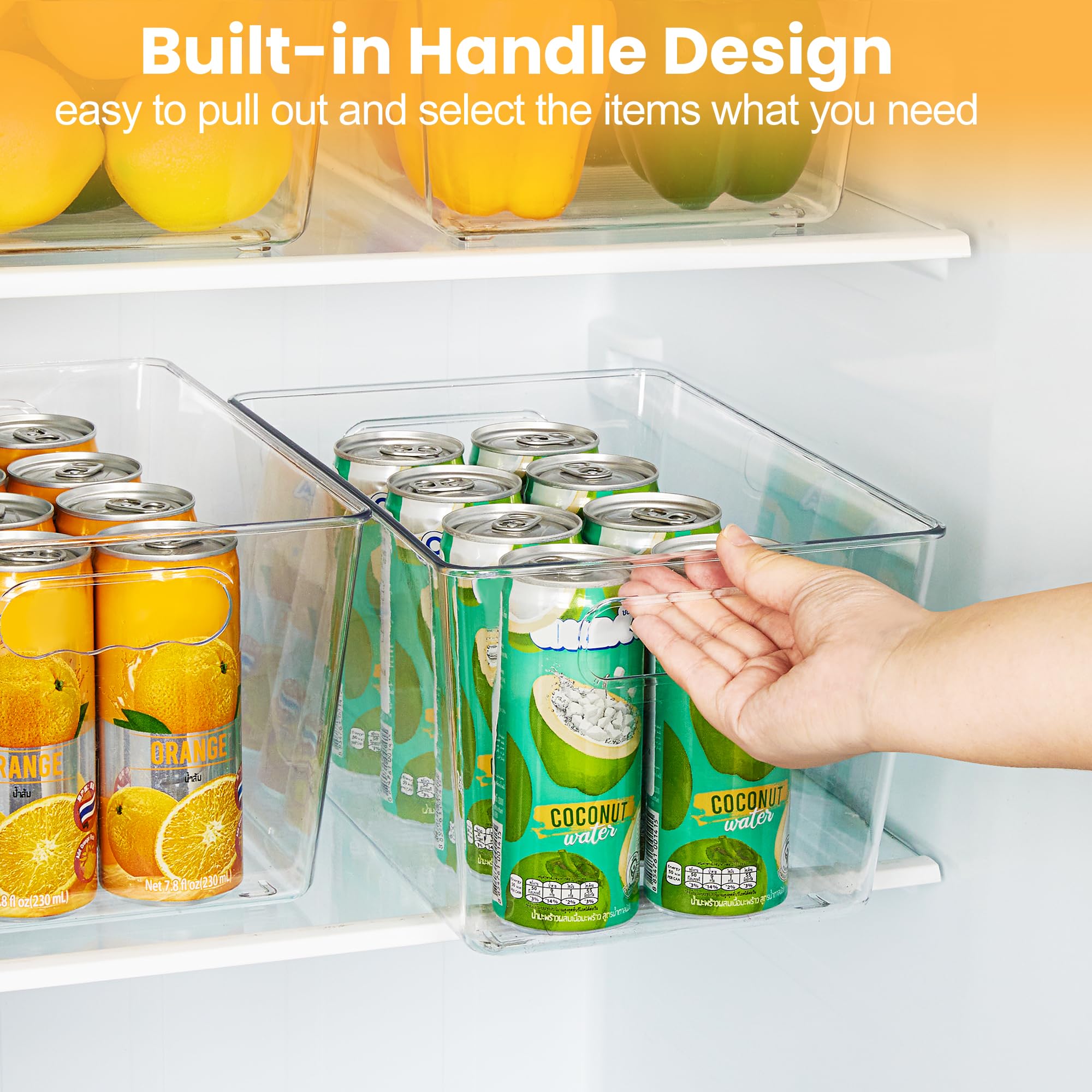 YIHONG BPA-free plastic bin offers durable storage for pantry items.