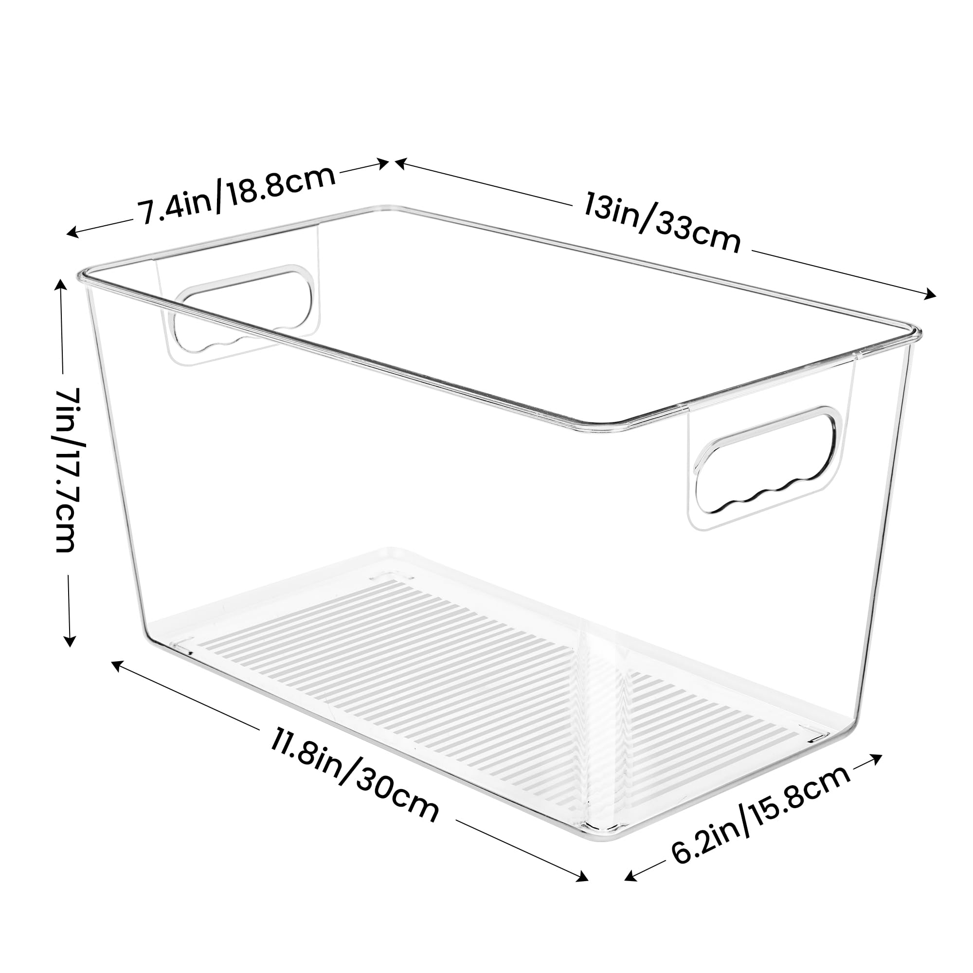 YIHONG clear bin for fridge storage, preserves airflow while items stay within reach.