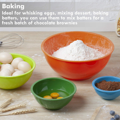 YIHONG colorful plastic bowls in rainbow finish ideal for baking and mixing