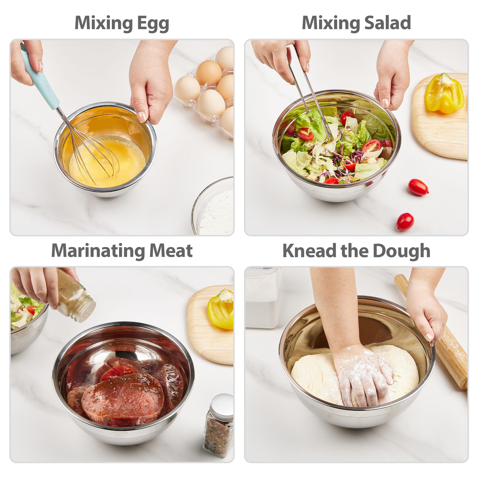 YIHONG mixing bowls are dishwasher safe for easy cleanup