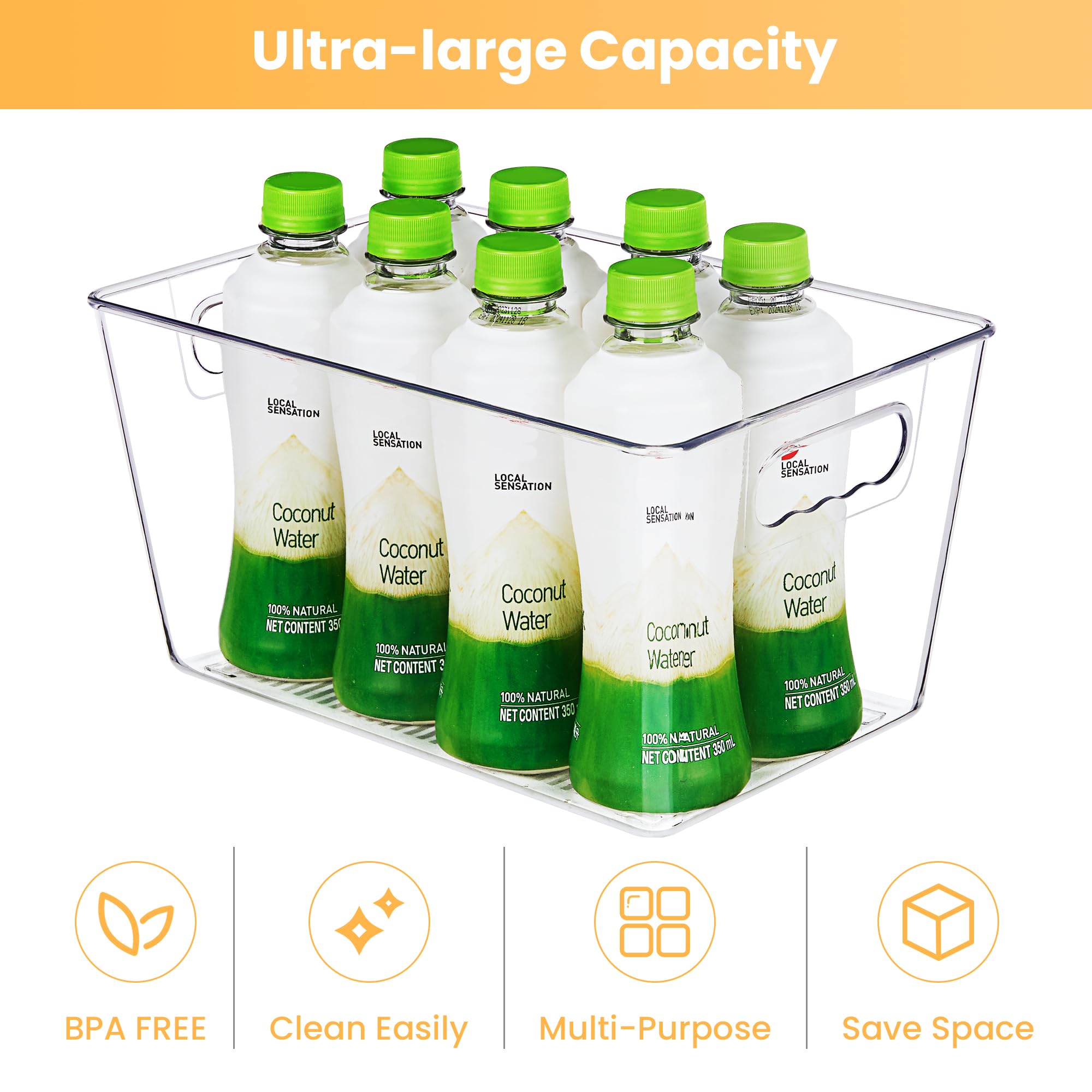 YIHONG under-sink organizer bin keeps cleaning supplies neatly arranged.