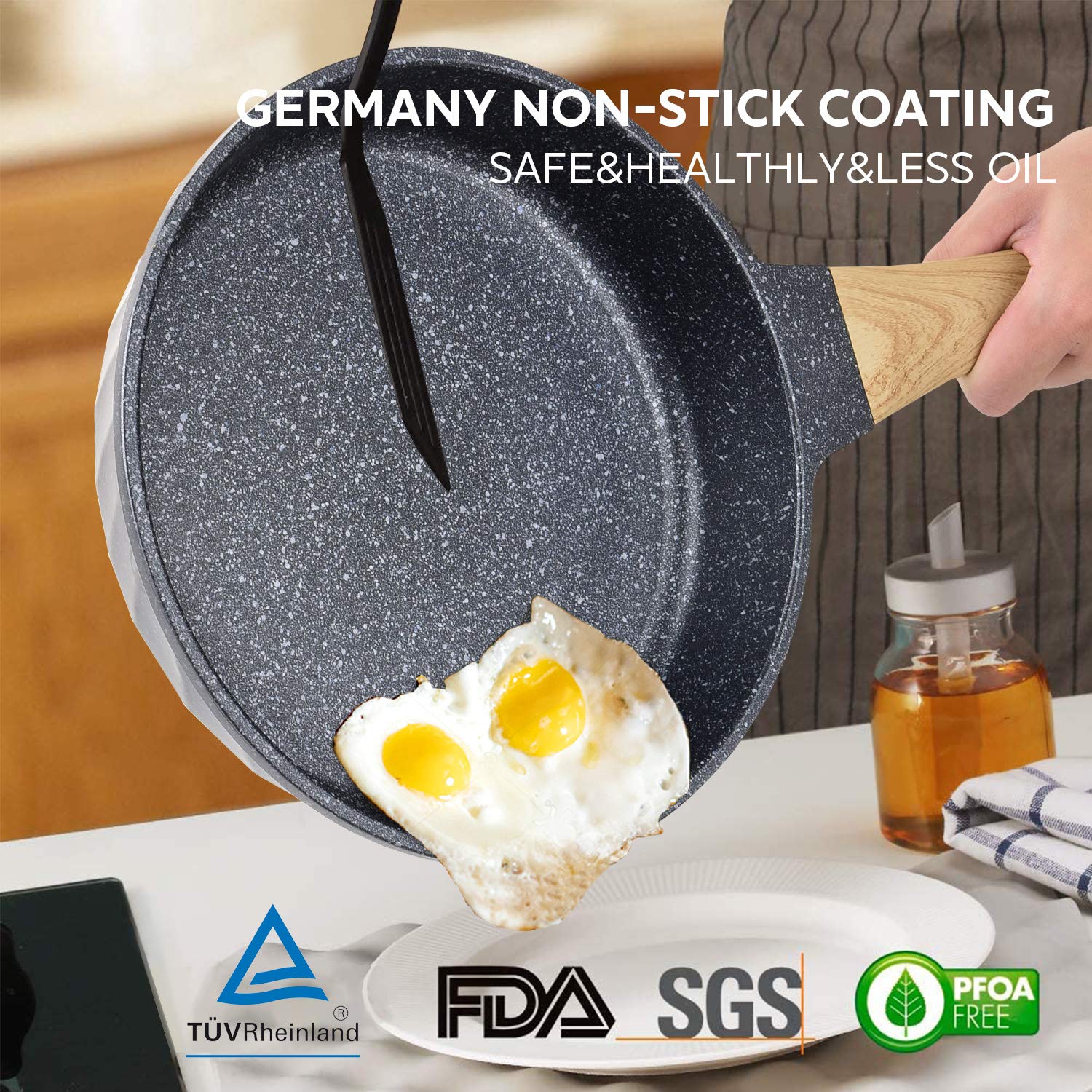 YIIFEEO 11-inch pan for family meals with easy food release