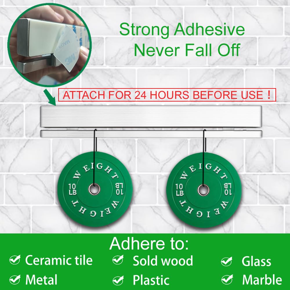 YIIYIIN no-drill wall mount adhesive secures the knife strip on smooth surfaces.