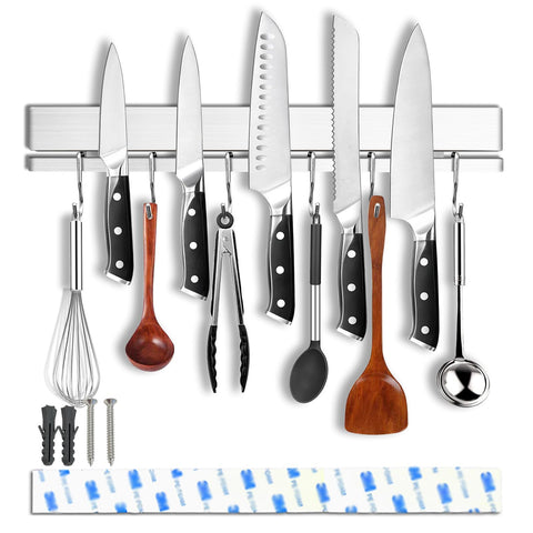 YIIYIIN strong magnetic knife strip on the wall for quick access to blades.