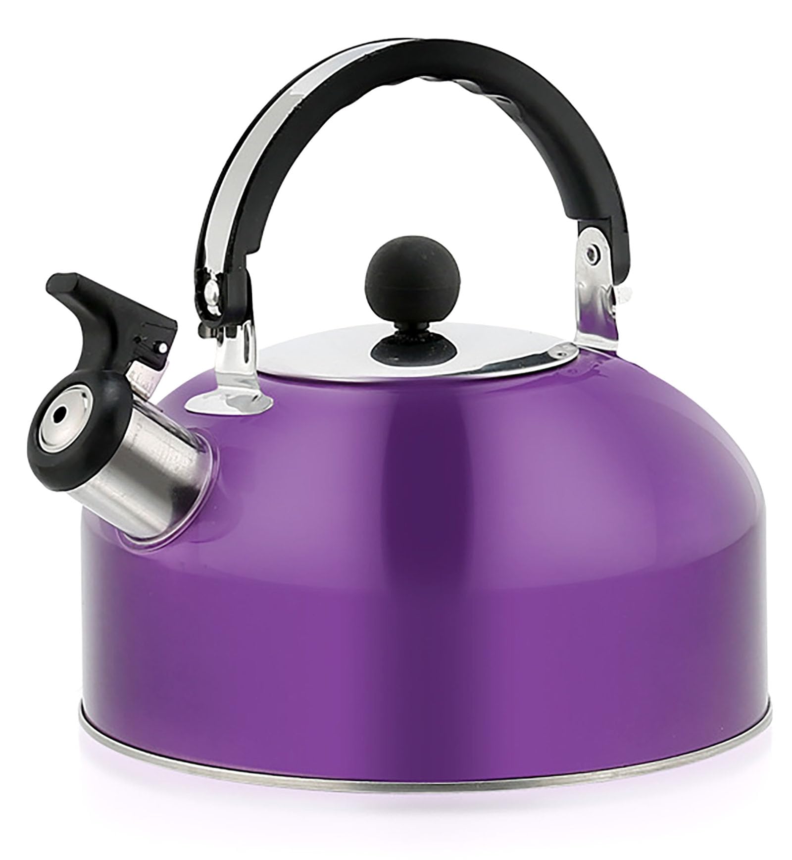 YIKANGHENG purple-coated tea kettle shown from side view for quick boiling.