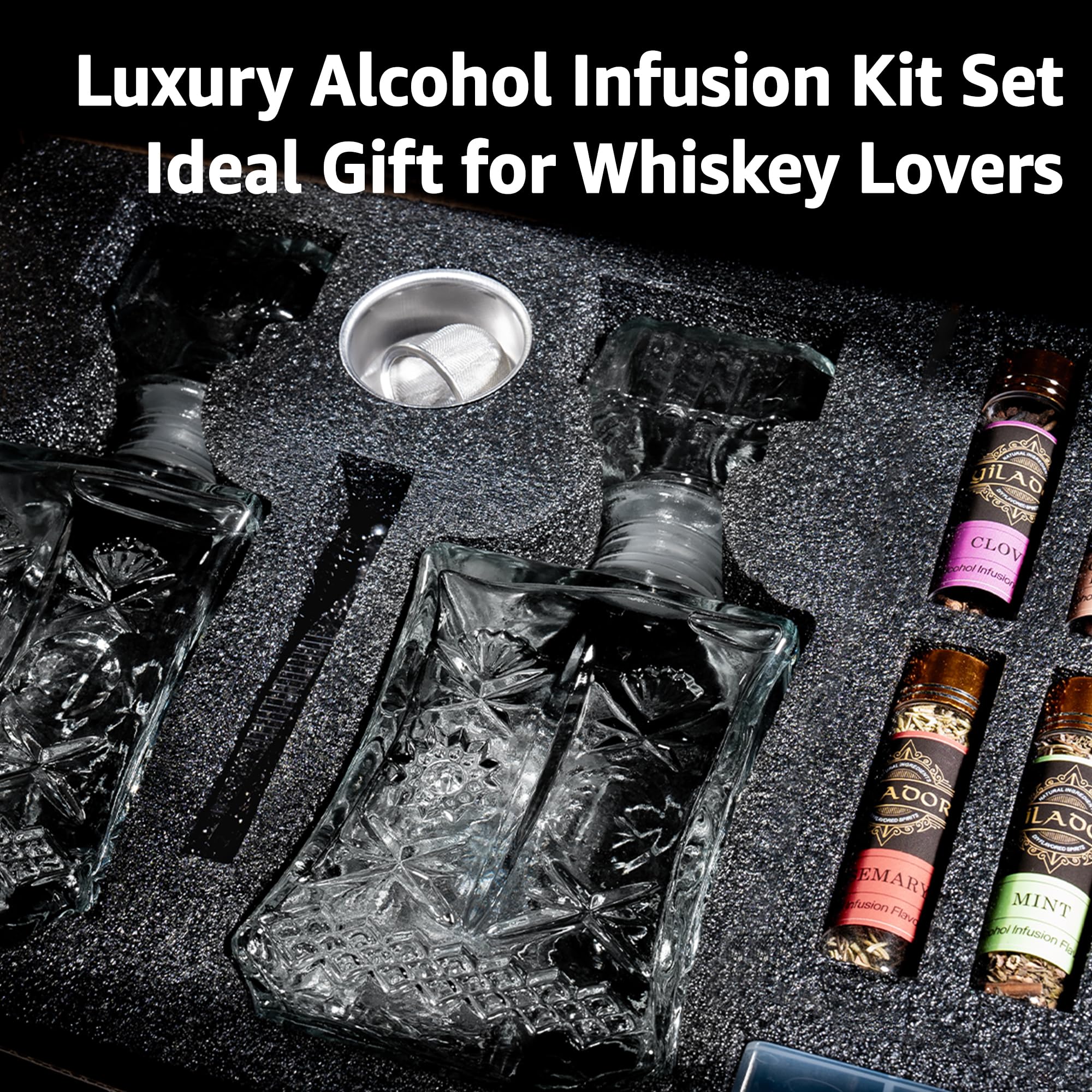Yilador glass bottles for at-home spirit infusions and storage
