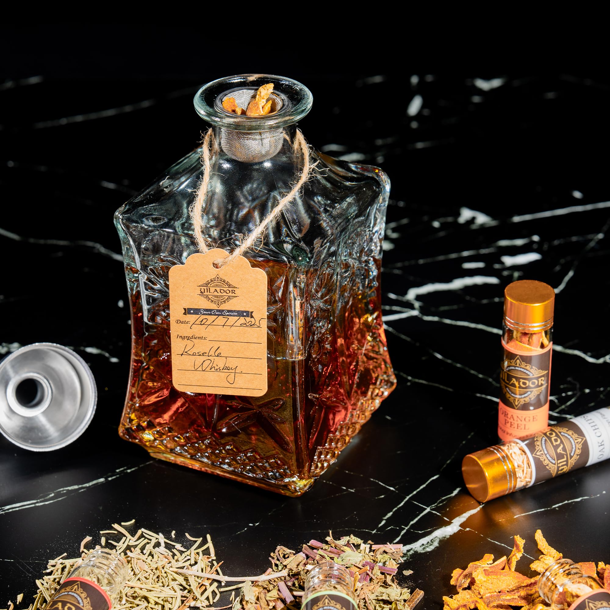 Yilador infusion funnel simplifies transferring spirits during prep