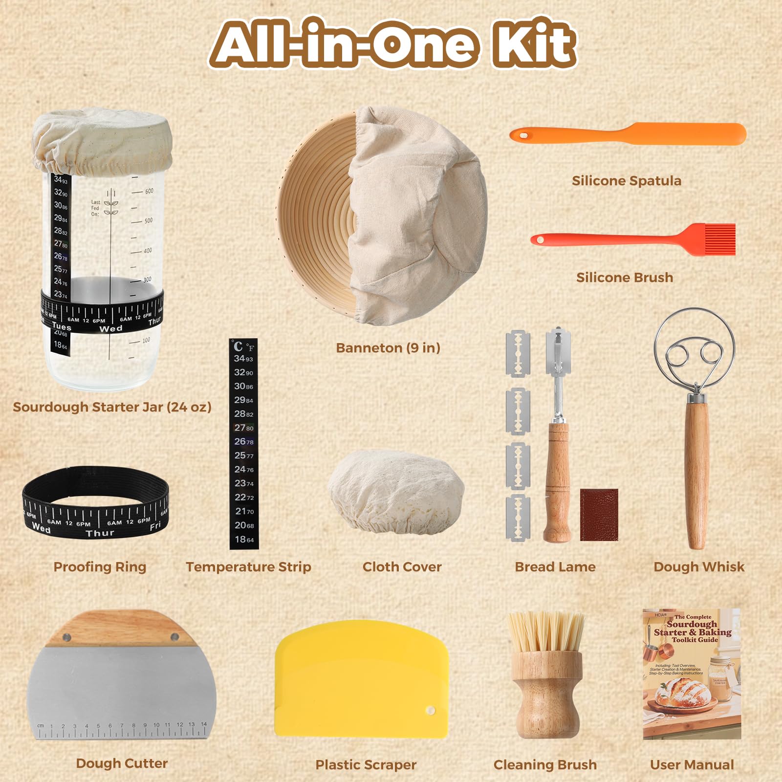 YILIHCIA sourdough starter jar kit keeps your starter active and ready.