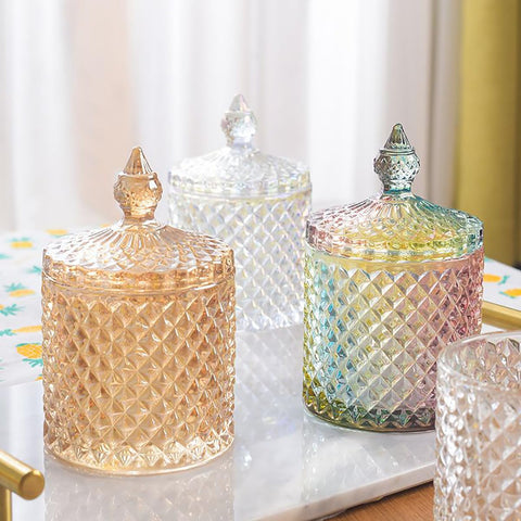 YILUSHHENGHUA glass jar display in sunlight with radiant amber glow