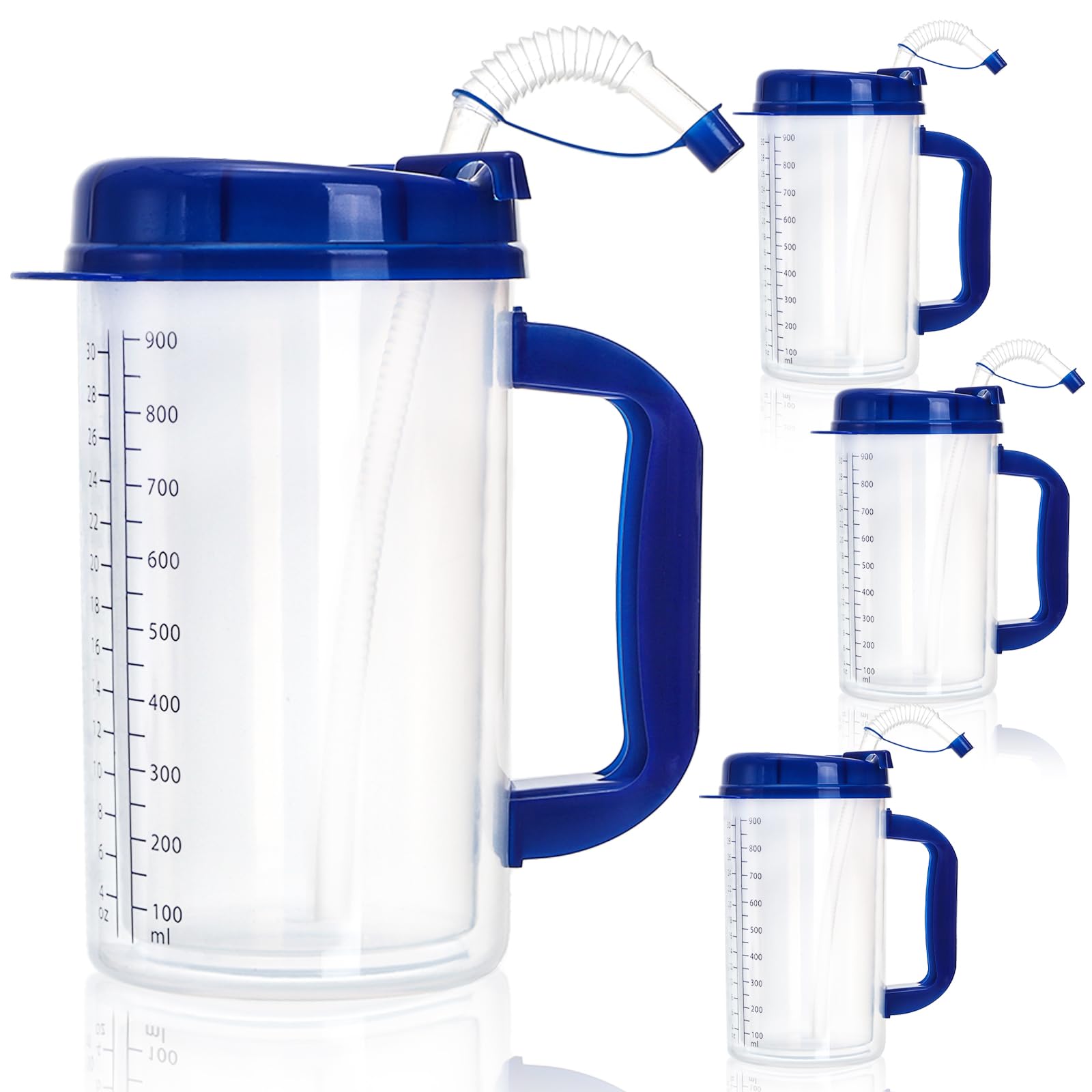 YIMITEE hospital water cup four-pack with straw and lid for easy hydration