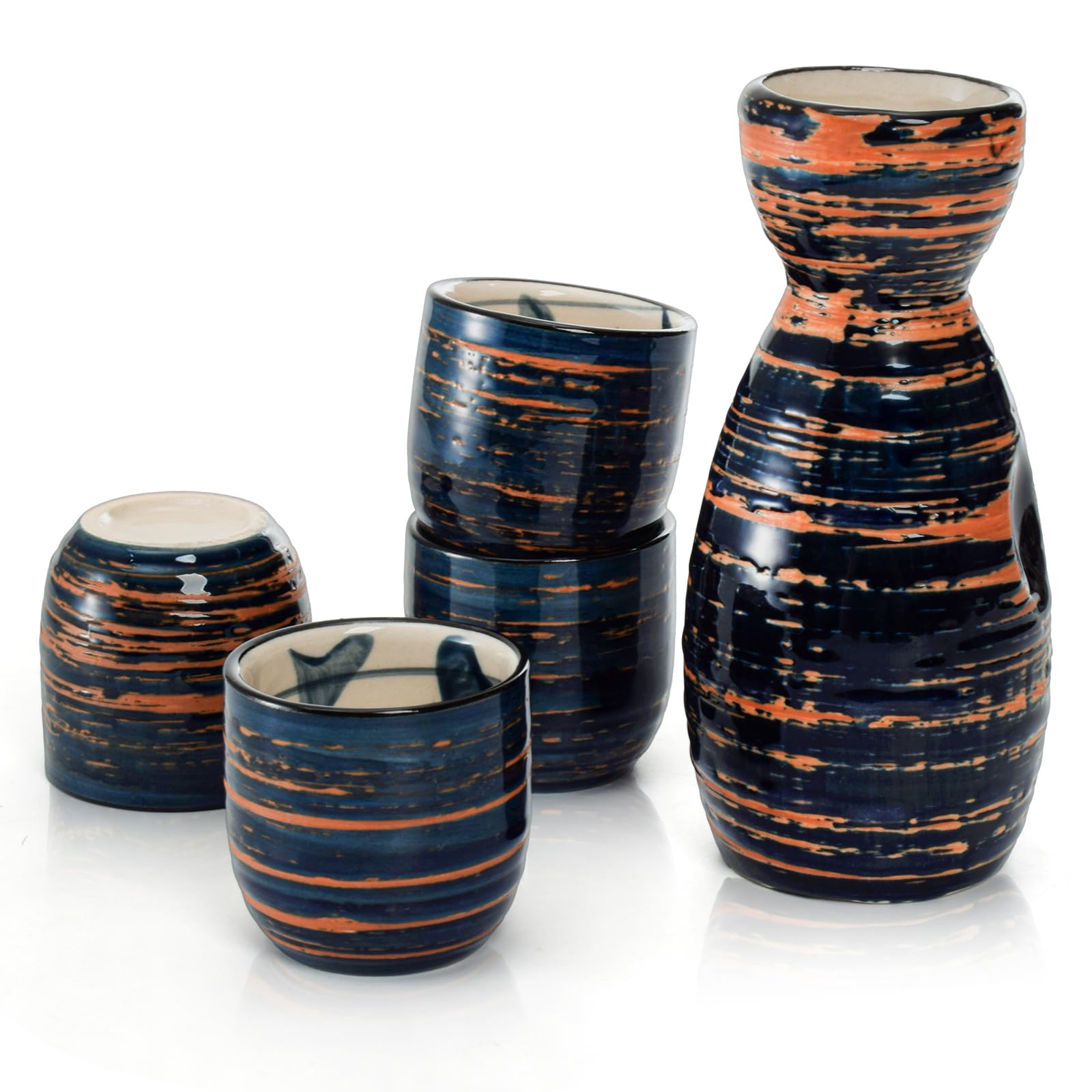 YIMITEE sake carafe with blue sunset glaze for elegant serving