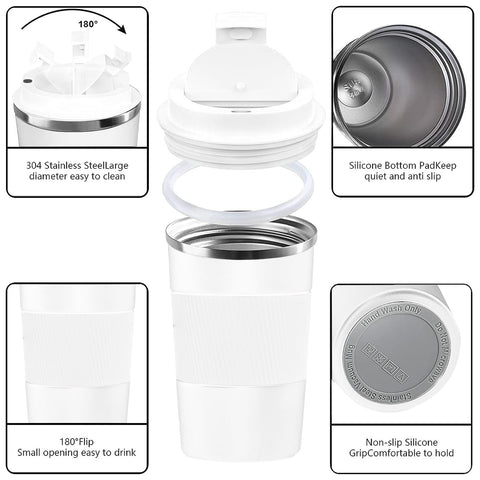 YINBAOGE 12oz insulated mug interior stainless steel for safe hydration.