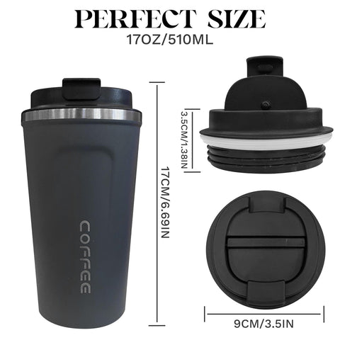 YINBAOGE 17 oz stainless steel cup offers ample capacity for daily use.