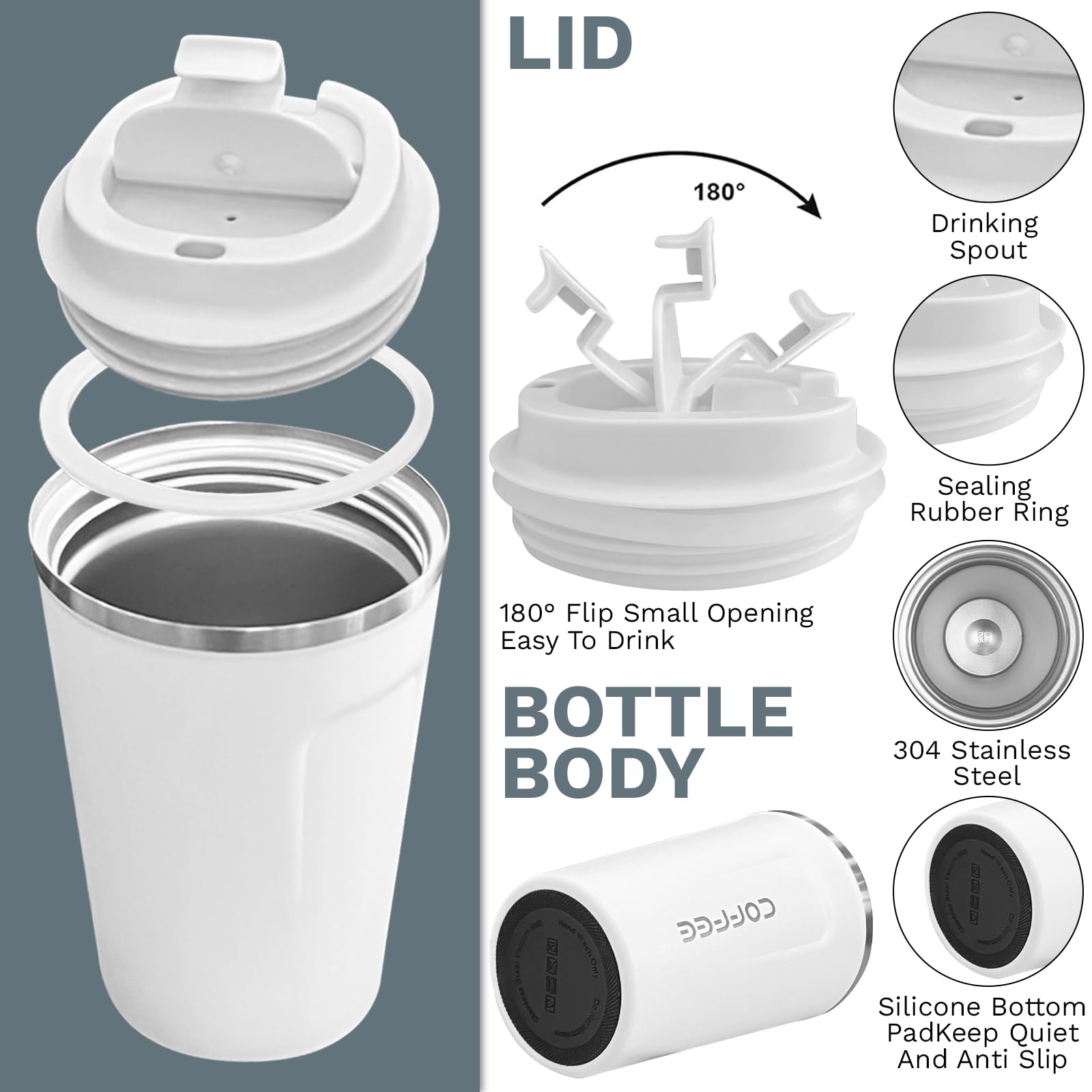YINBAOGE 304 stainless steel inner shows durability and odor resistance
