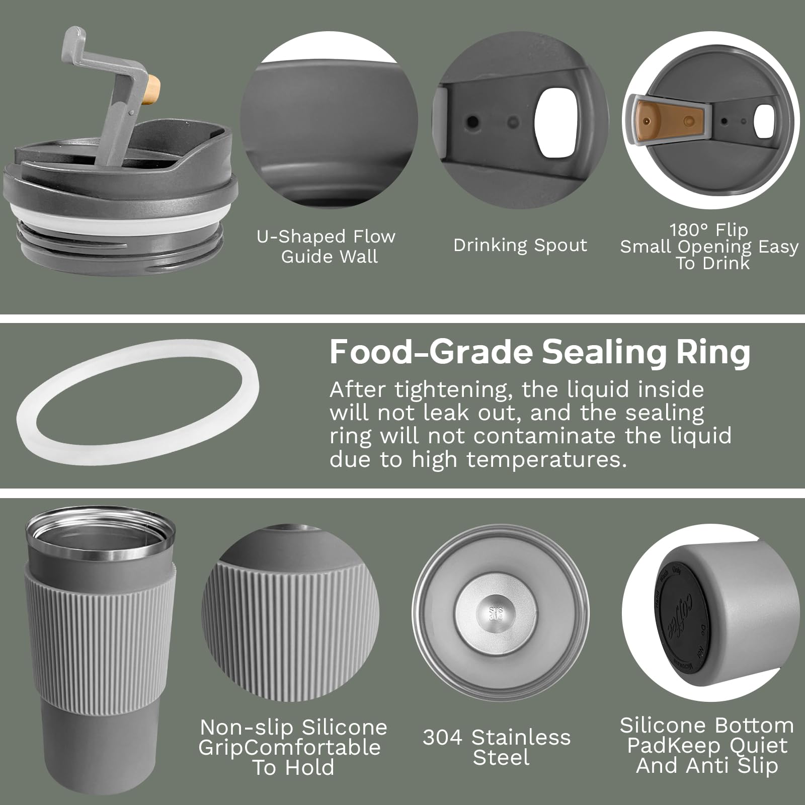 YINBAOGE 304 stainless steel interior preserves flavor and safety.