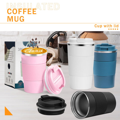 YINBAOGE 12oz mug fits most car cup holders for easy commuting.