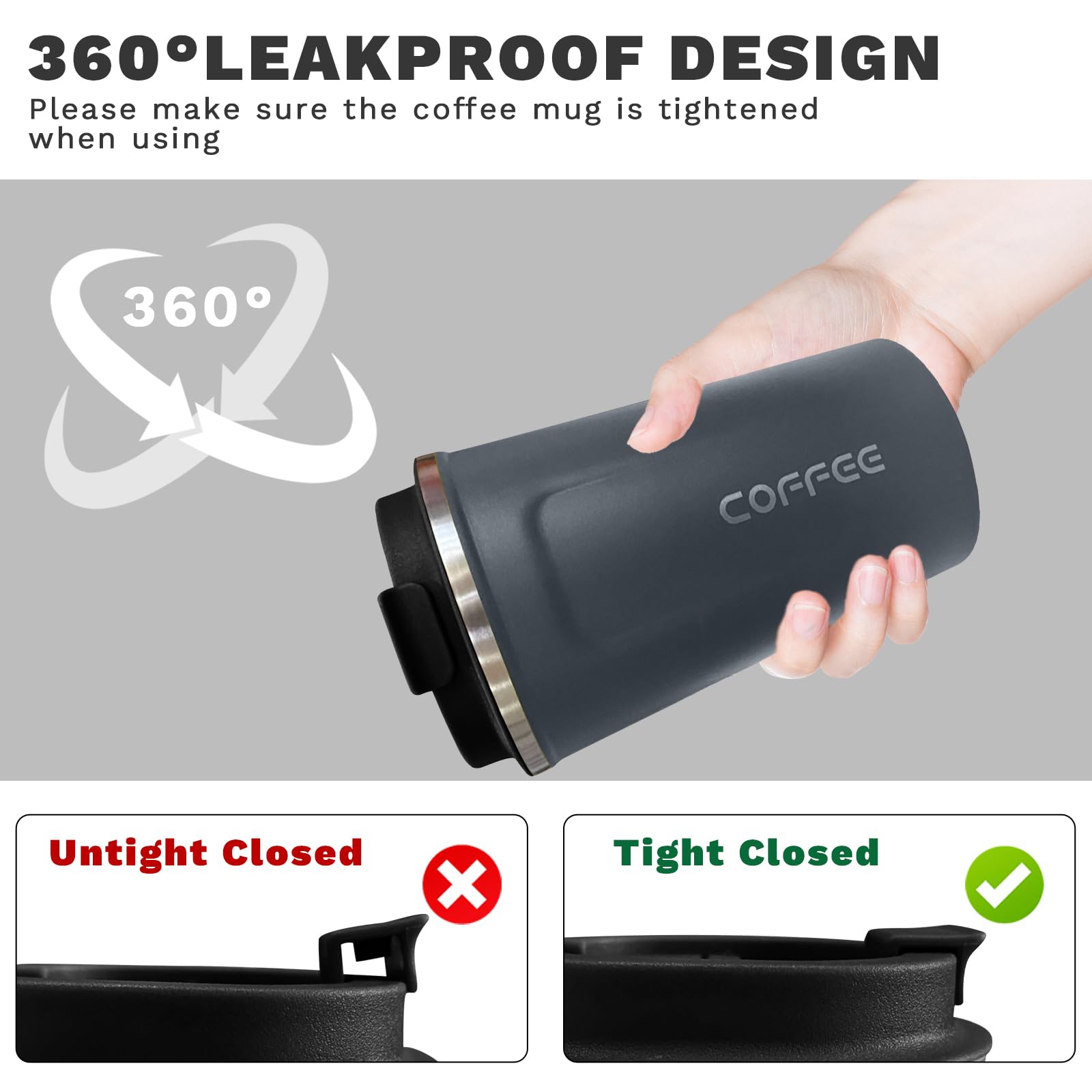 YINBAOGE coffee mug fits car cup holders for travel