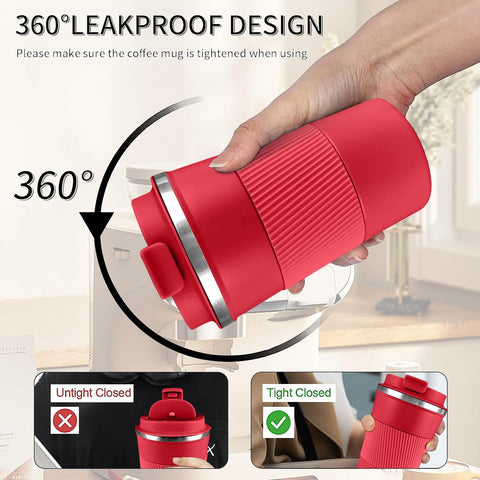 Compact 17oz cup fits most car cup holders for travel