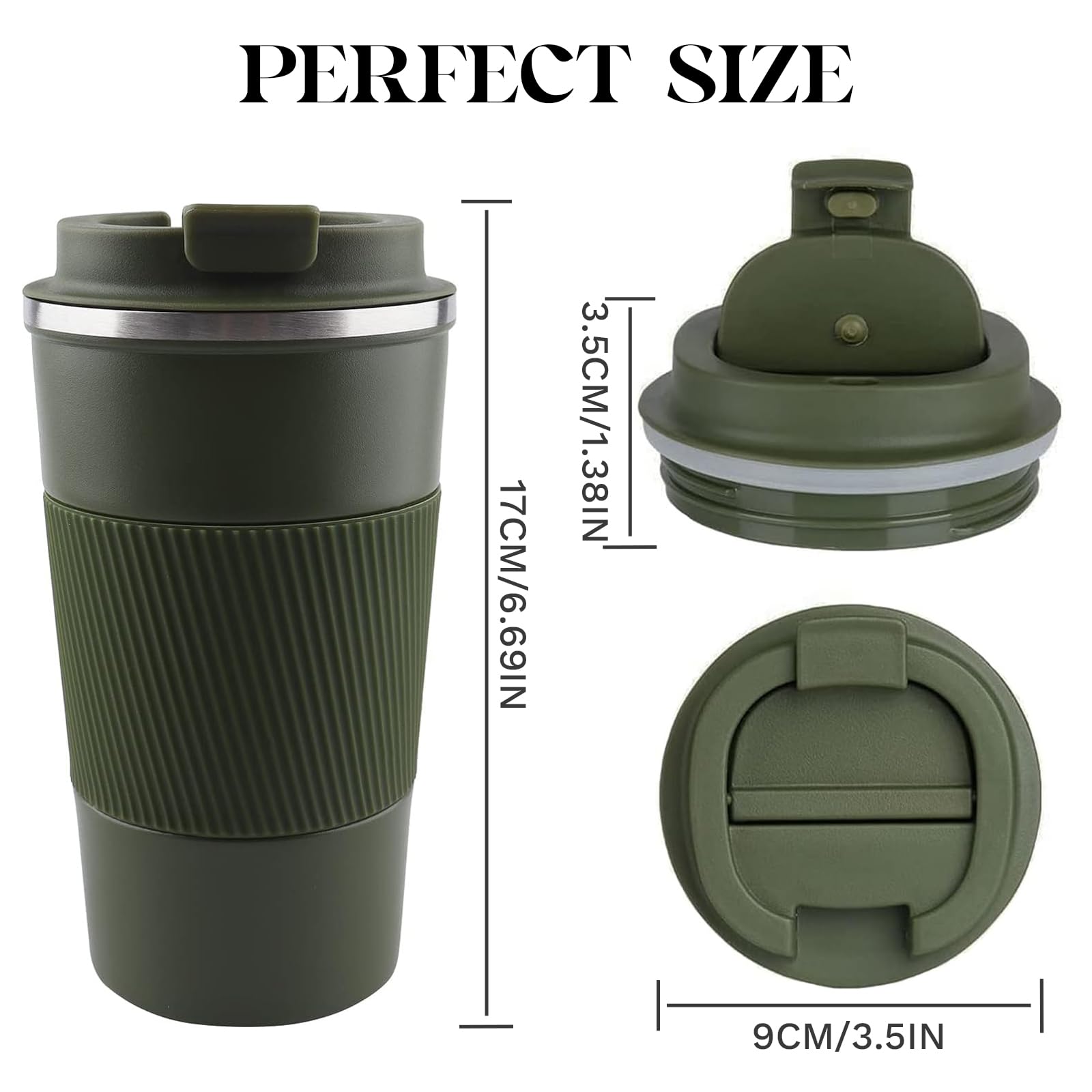 YINBAOGE mug features a silicone sleeve grip for a comfortable, non-slip hold.