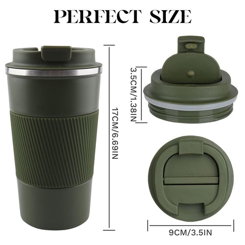 YINBAOGE mug features a silicone sleeve grip for a comfortable, non-slip hold.