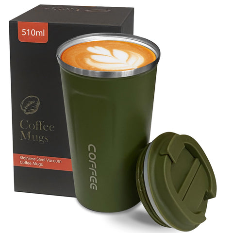YINBAOGE insulated travel mug side view highlights durable stainless steel construction for daily use