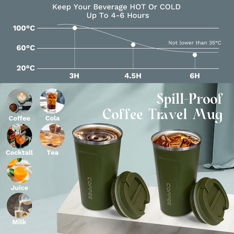 YINBAOGE mug interior view shows 304 stainless steel for safe, odorless sipping