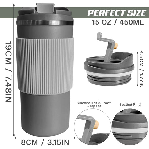YINBAOGE mug with leak-proof lid prevents spills in bags.
