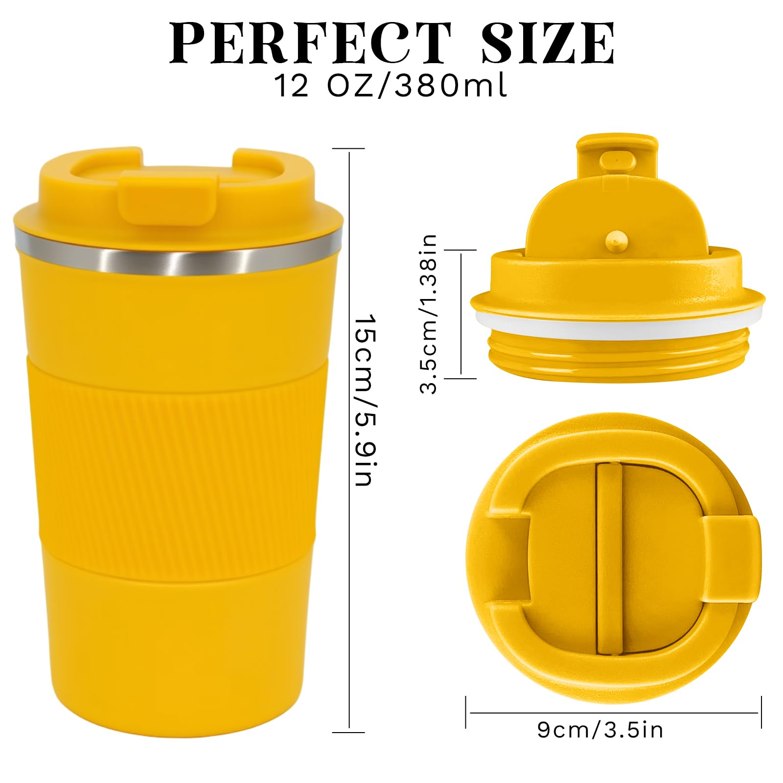 YINBAOGE leakproof lid closeup, prevents spills while you travel.