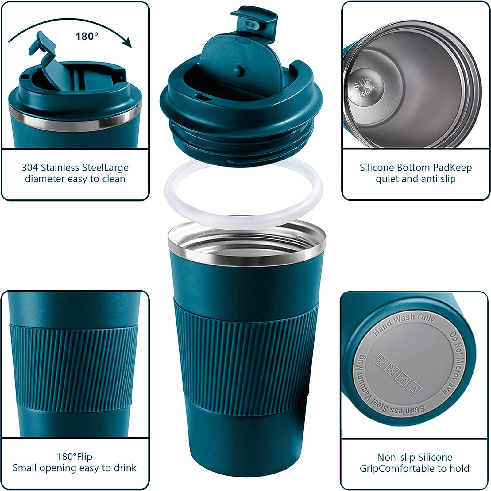 YINBAOGE leakproof lid seals to prevent spills in bags and on the move.