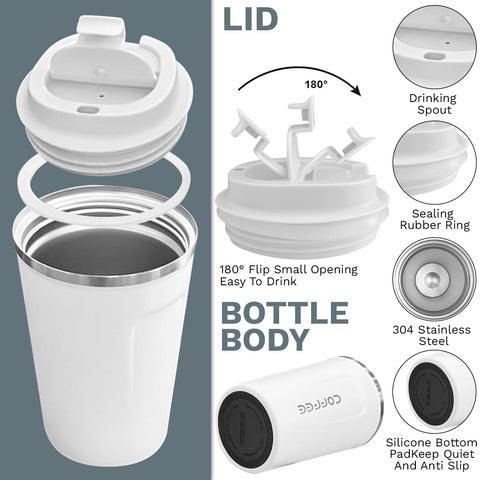 YINBAOGE leakproof lid on stainless steel tumbler prevents spills in bags.
