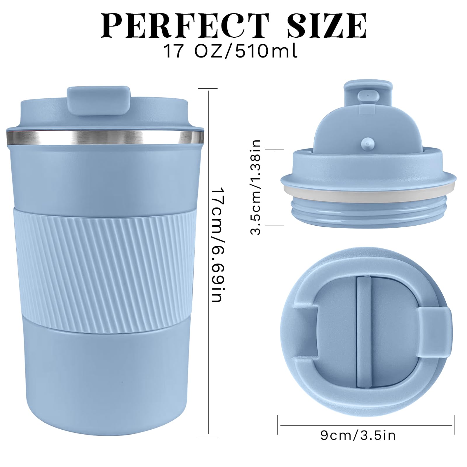 YINBAOGE travel mug lid seal demonstrates spillproof design