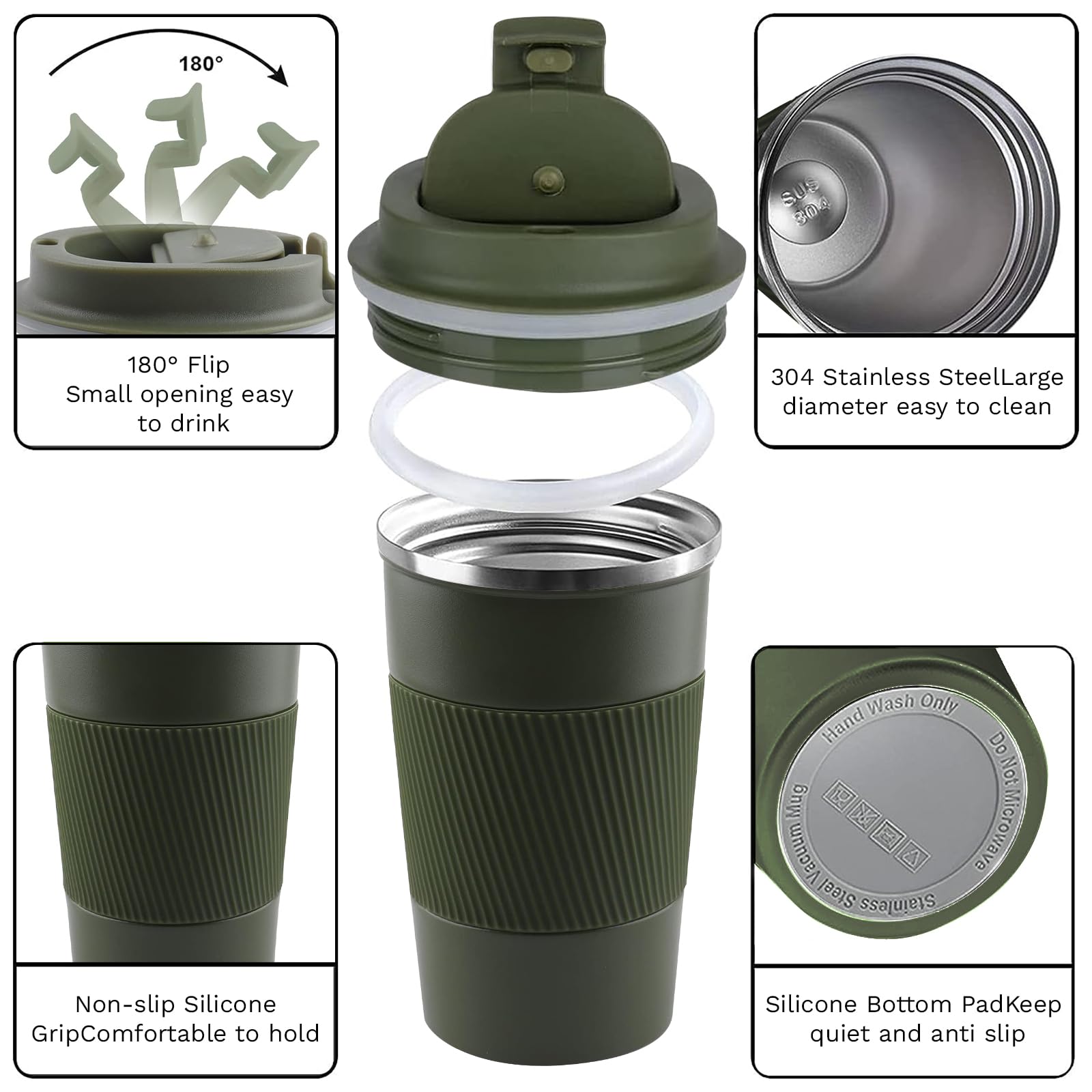 YINBAOGE insulated mug fits in car cup holders for easy on-the-go use.