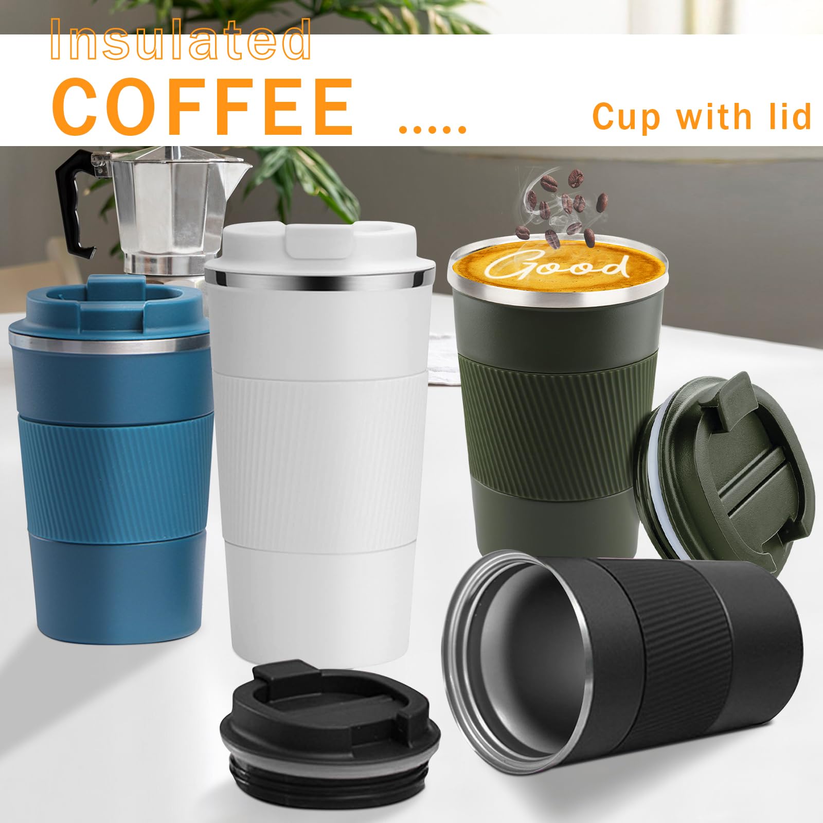YINBAOGE 14oz capacity suits coffee lovers on errands or road trips.