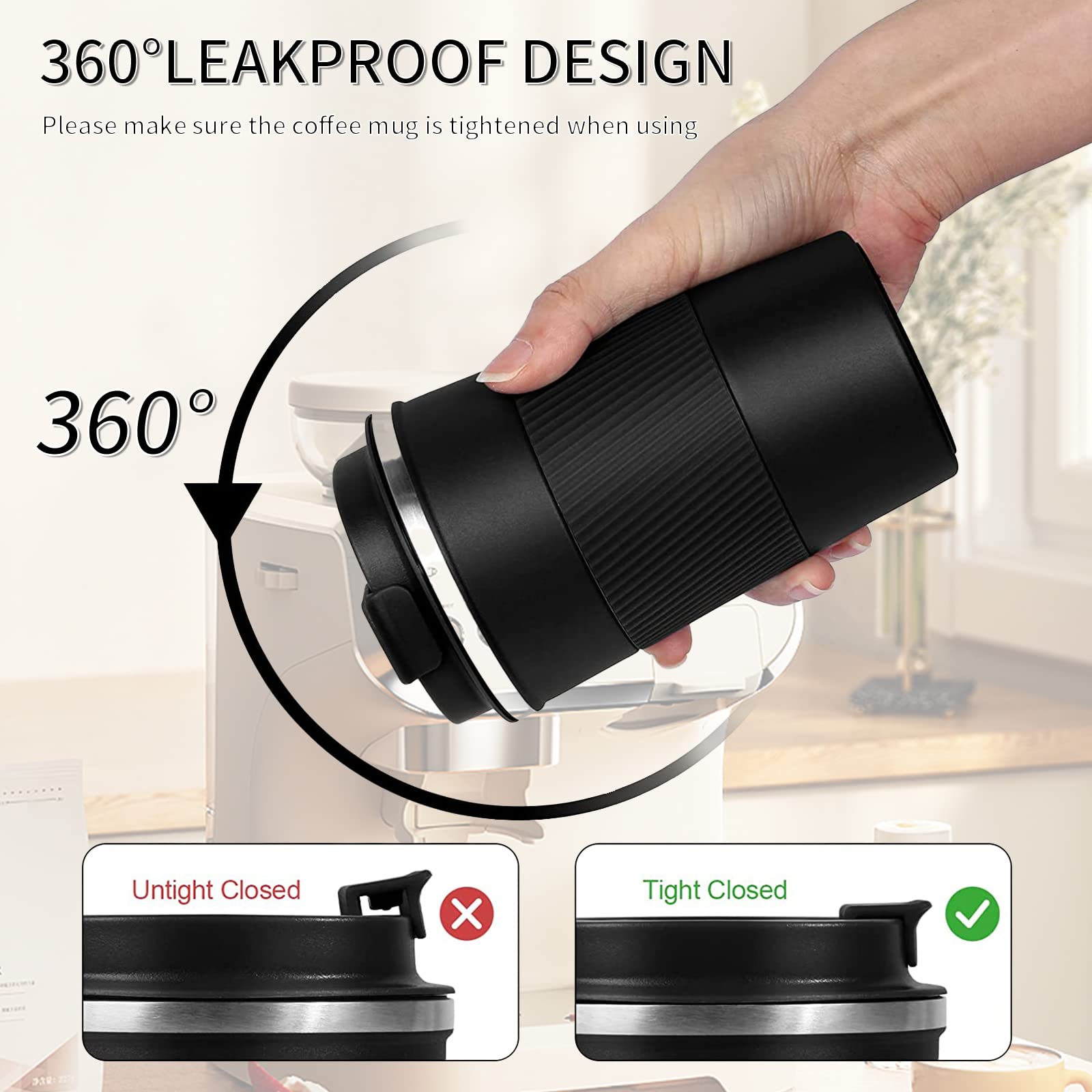YINBAOGE screw-on lid with sealing ring offers reliable leak resistance.