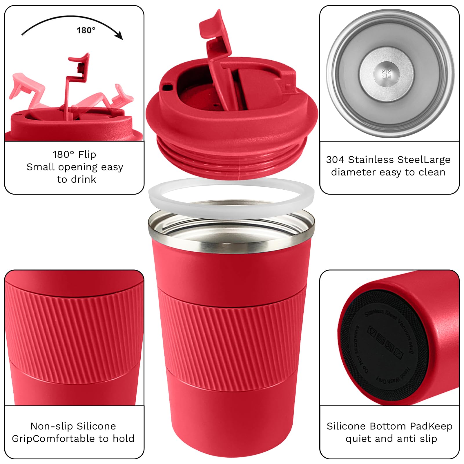 YINBAOGE spillproof lid on travel mug prevents leaks during travel