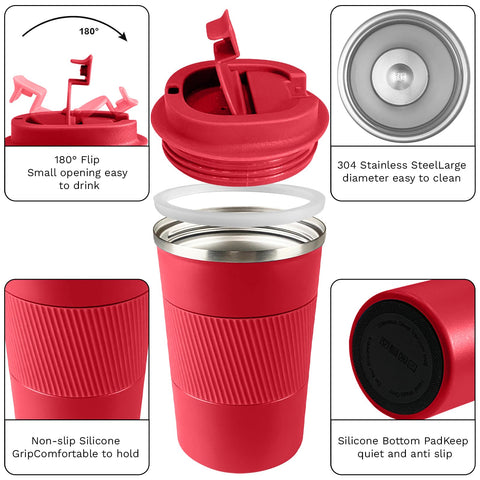 YINBAOGE spillproof lid on travel mug prevents leaks during travel