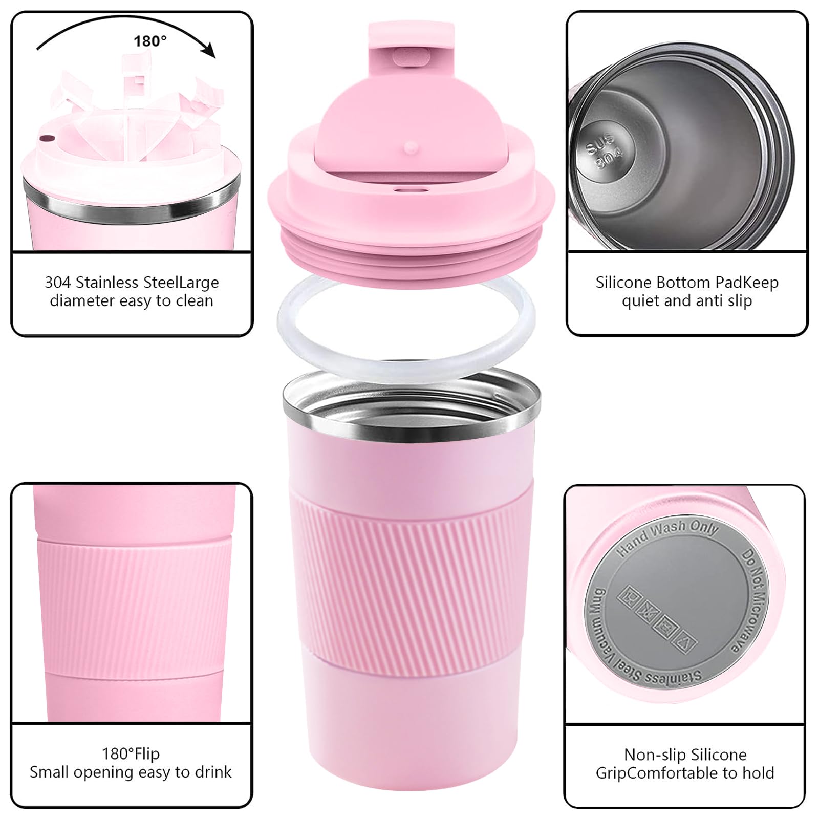 YINBAOGE insulated mug interior with 304 stainless steel for safe hot beverages