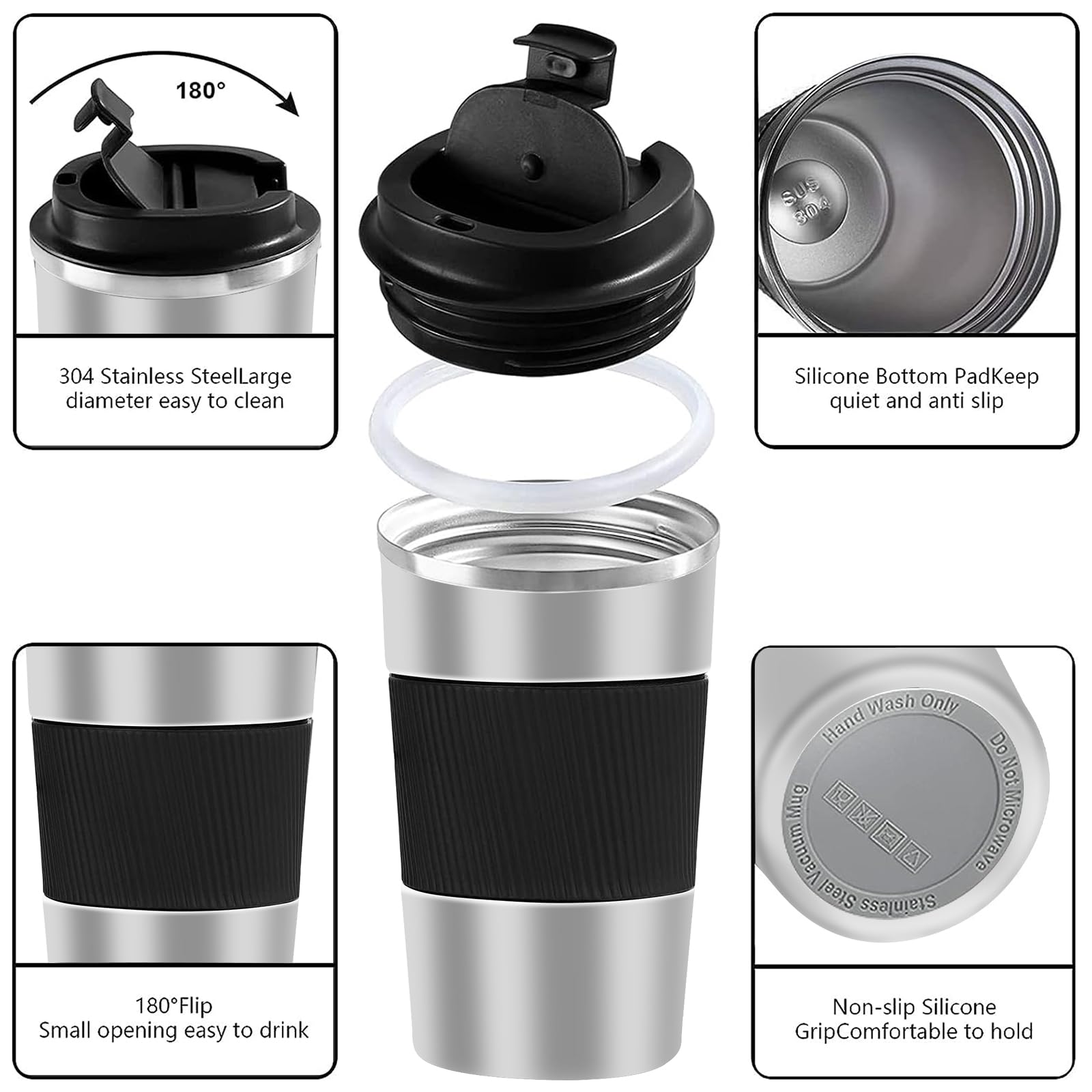 YINBAOGE leakproof lid travel mug prevents spills during commutes.