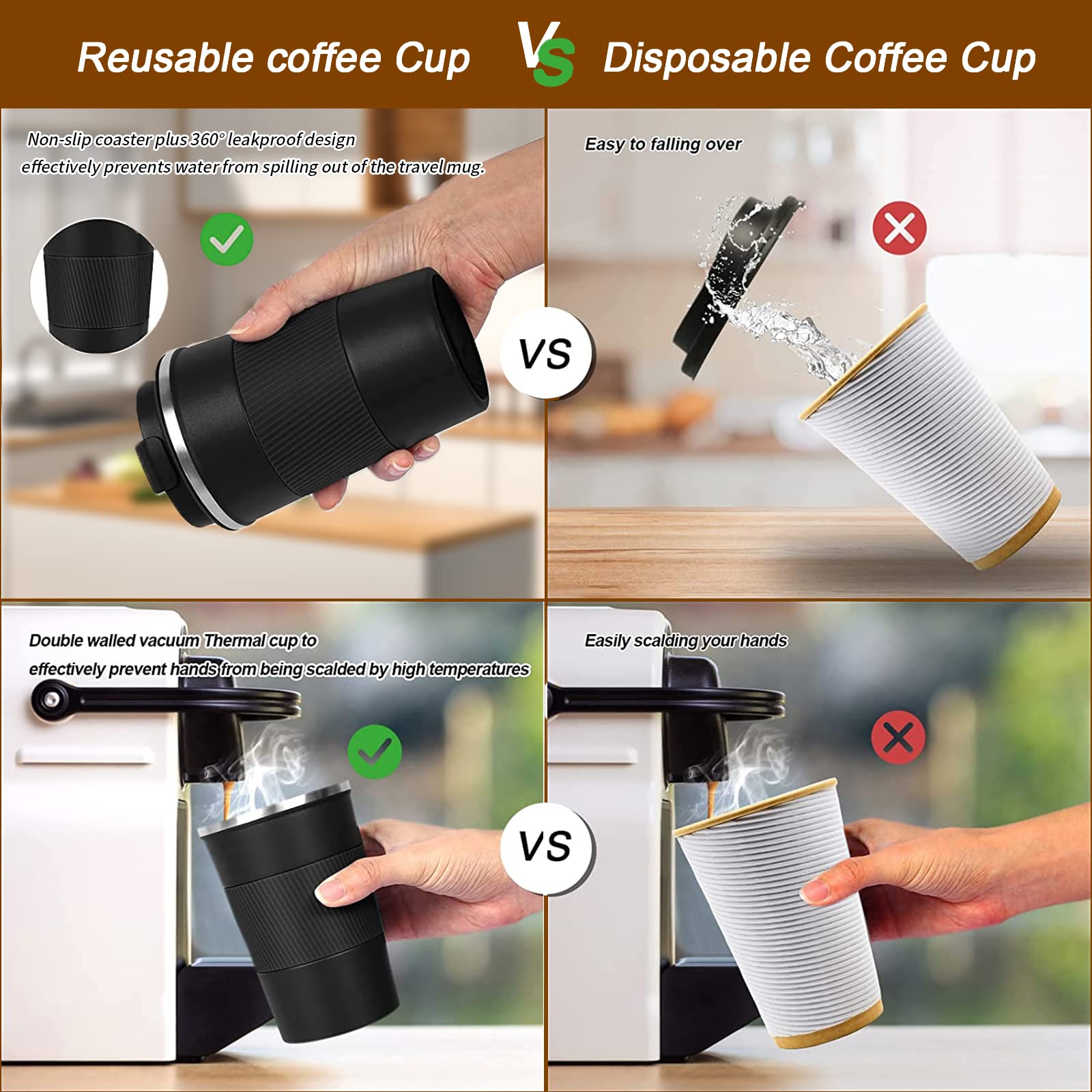 YINBAOGE wide-mouth opening enables easy cleaning and filling.