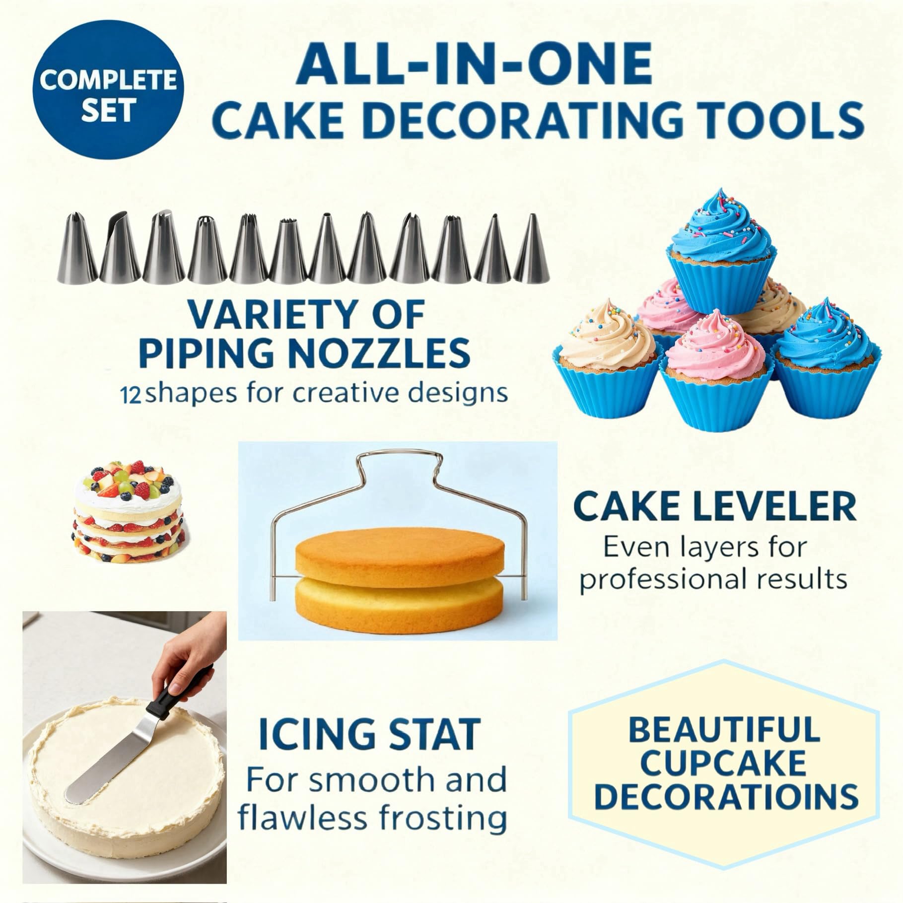Yindess leveler helps even cream spread for consistent results
