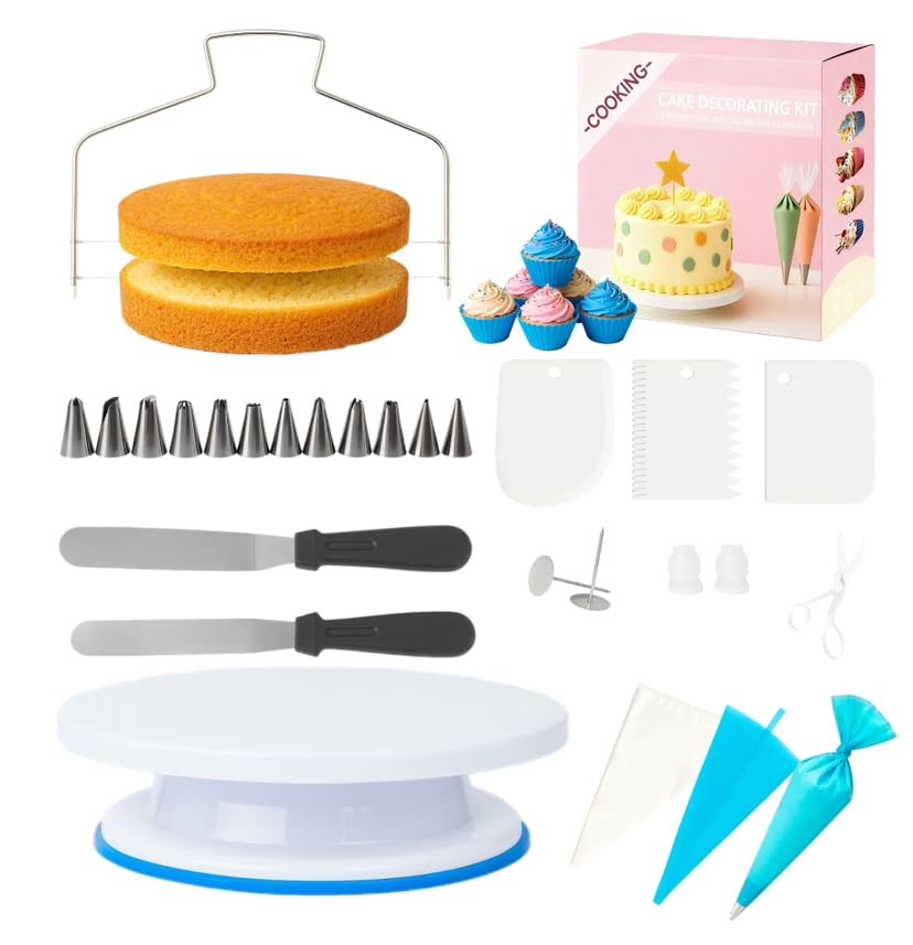 Yindess cake decorating kit turntable with non-slip surface for smooth icing