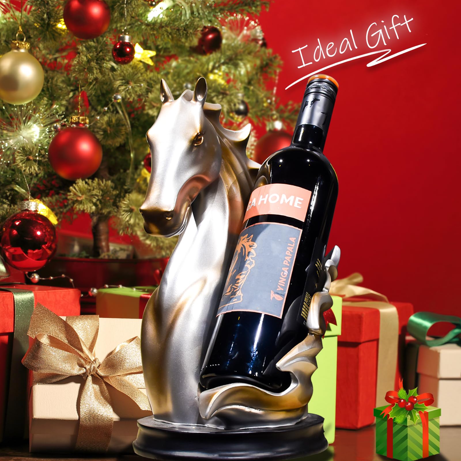 YINGAVERSAI hand-painted resin sculpture combines art and wine storage for any room.