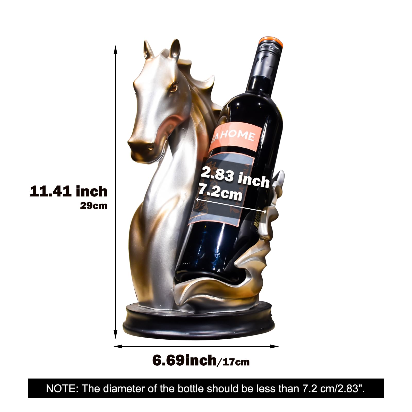 YINGAVERSAI silver horse sculpture adds personality to living rooms and kitchens.