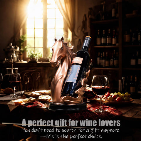 YINGAVERSAI wine bottle holder with protective base prevents scratches.