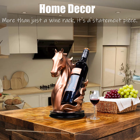 YINGAVERSAI bronze horse sculpture doubles as a stylish wine display.