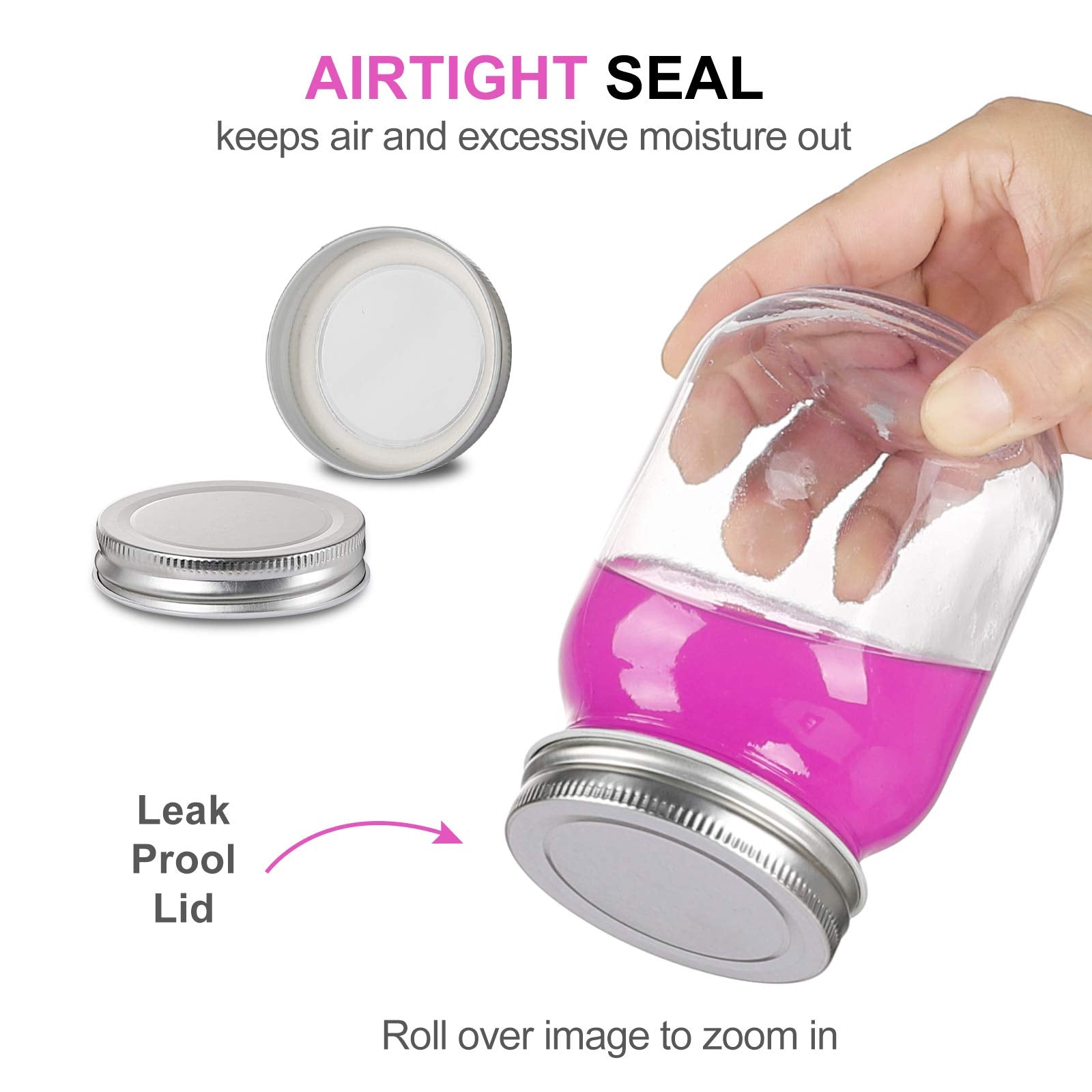 YINGERHUAN 16oz canning jar with clear glass for versatile storage